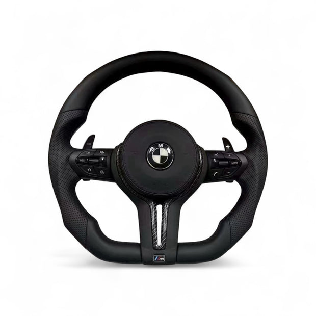 Volant BMW M Performance Carbone Méplat – Cuir Perforé