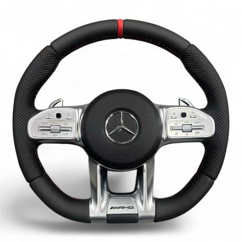 Volant Mercedes AMG Surpiqûres Rouges Airbag Palettes