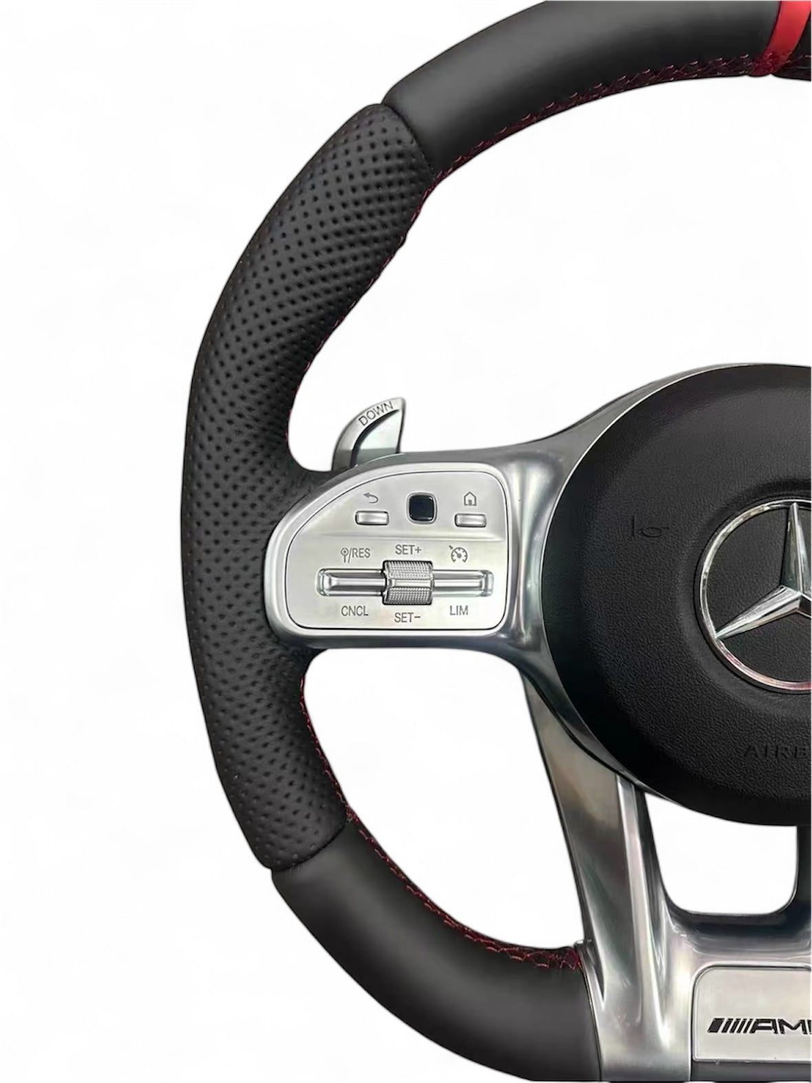 Mercedes AMG Lenkrad rote Nähte – Schaltwippen Airbag - Vue 2