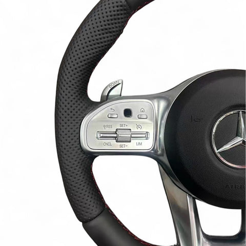 Volant Mercedes AMG Surpiqûres Rouges Airbag Palettes