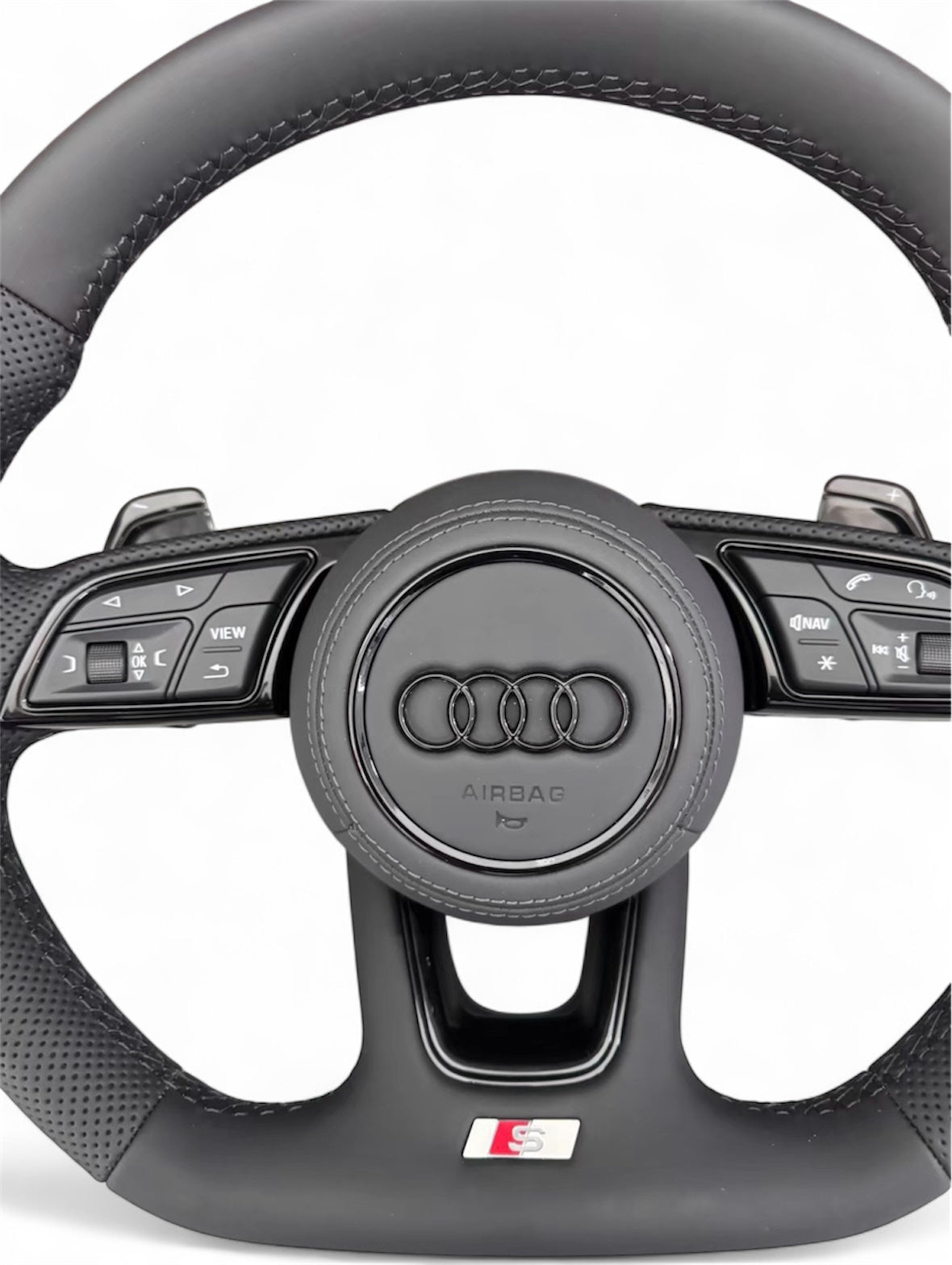 Volant Audi S-Line Multifonctions – Cuir Perforé Airbag - Vue 4