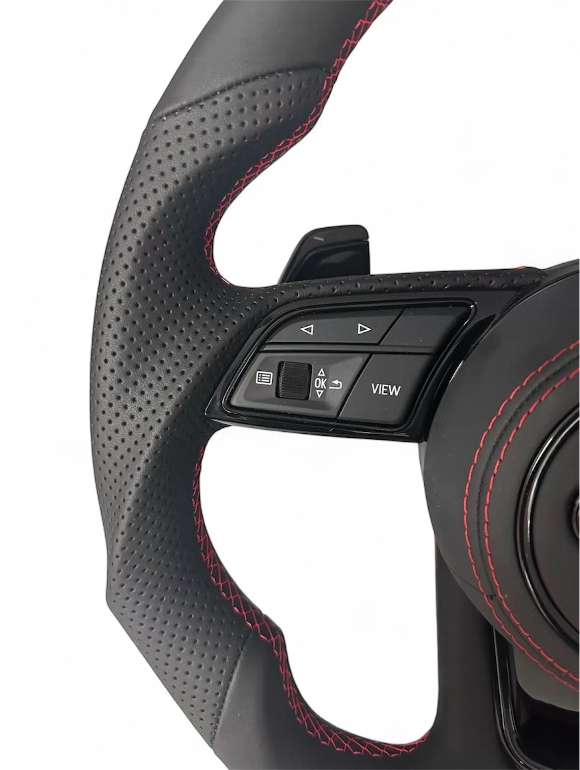 Volante Audi Sport Riferimento Ore 12 Rosso – Cuciture A3 A4 A5 - Vue 2