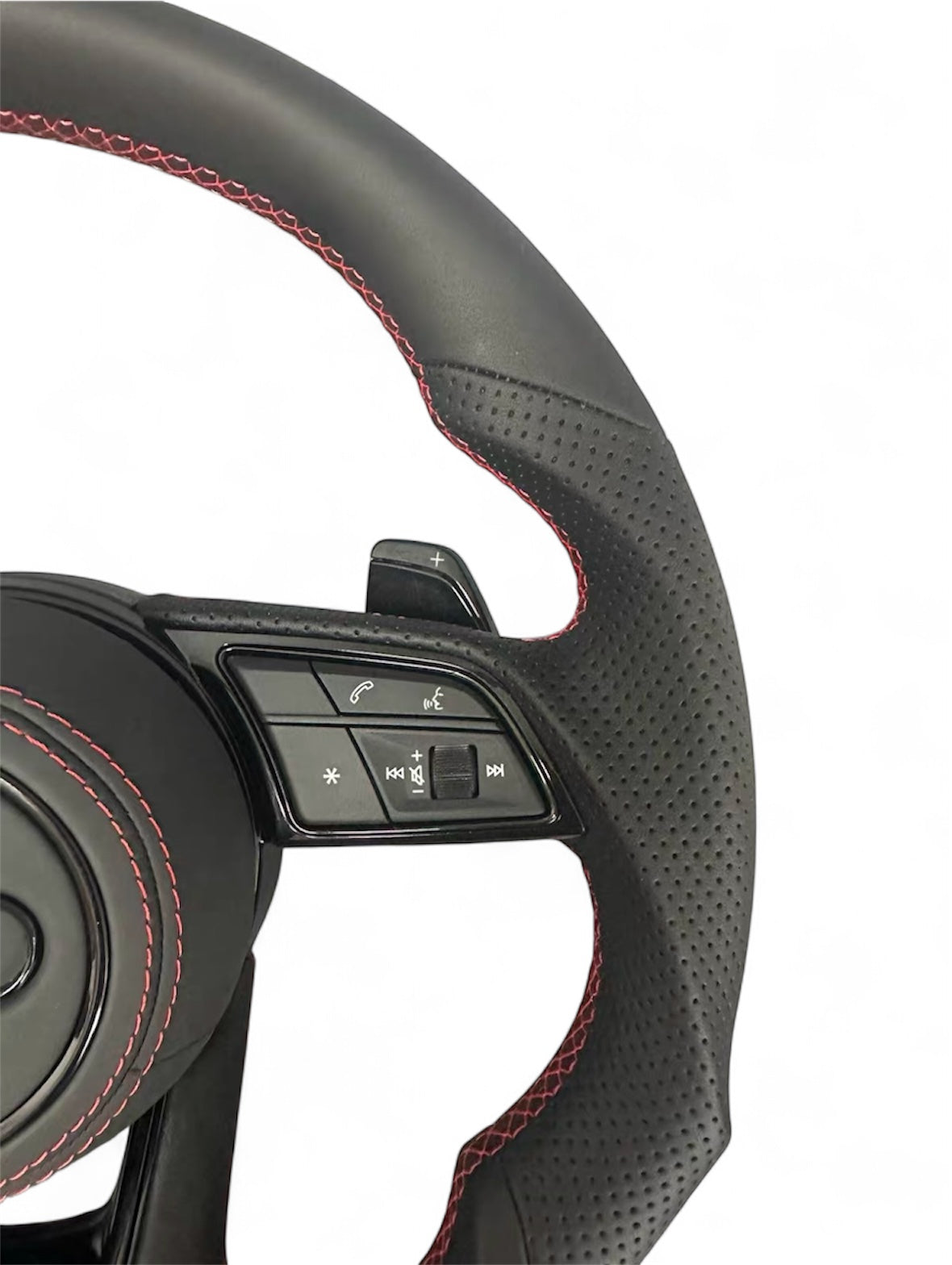Volante Audi Sport Riferimento Ore 12 Rosso – Cuciture A3 A4 A5 - Vue 3
