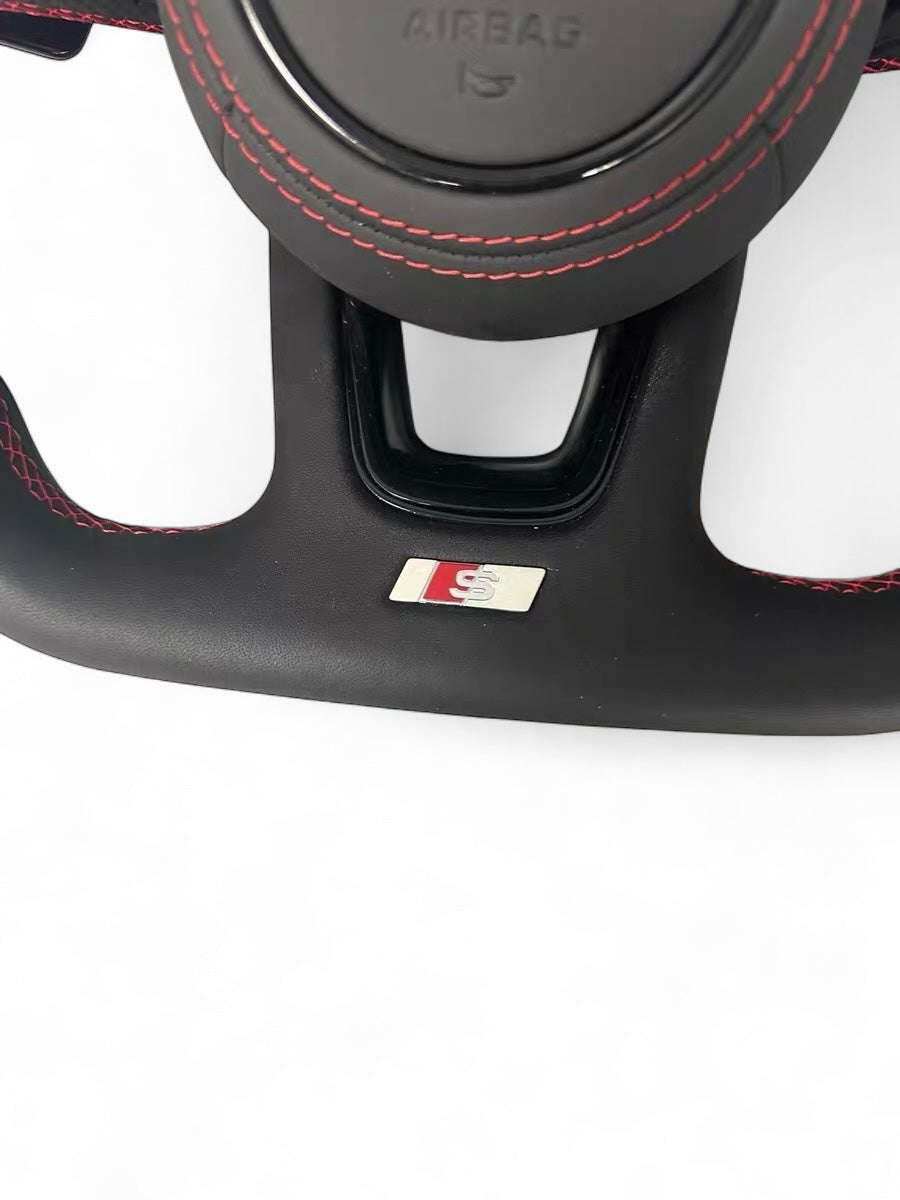Volante Audi Sport Riferimento Ore 12 Rosso – Cuciture A3 A4 A5 - Vue 5