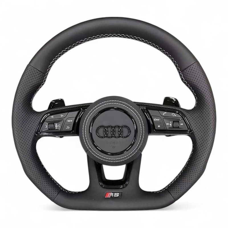 Audi Sport Perforated Leather Steering Wheel – White Stitching A3 A4 A5