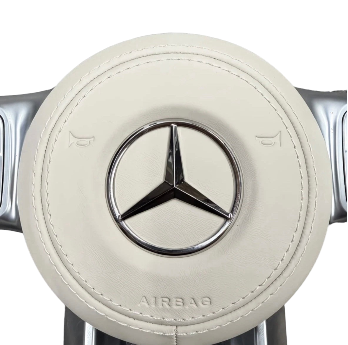 Mercedes AMG Lenkrad Beige – Perforiertes Leder Schaltwippen Airbag - Vue 4