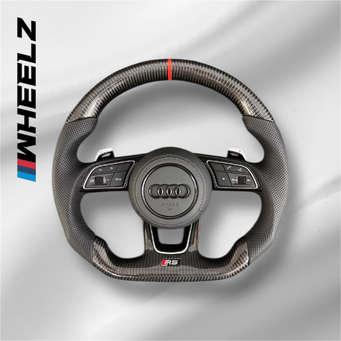 Volant Audi RS en Carbone Véritable & Airbag Cuir Nappa – Repère Racing 12h