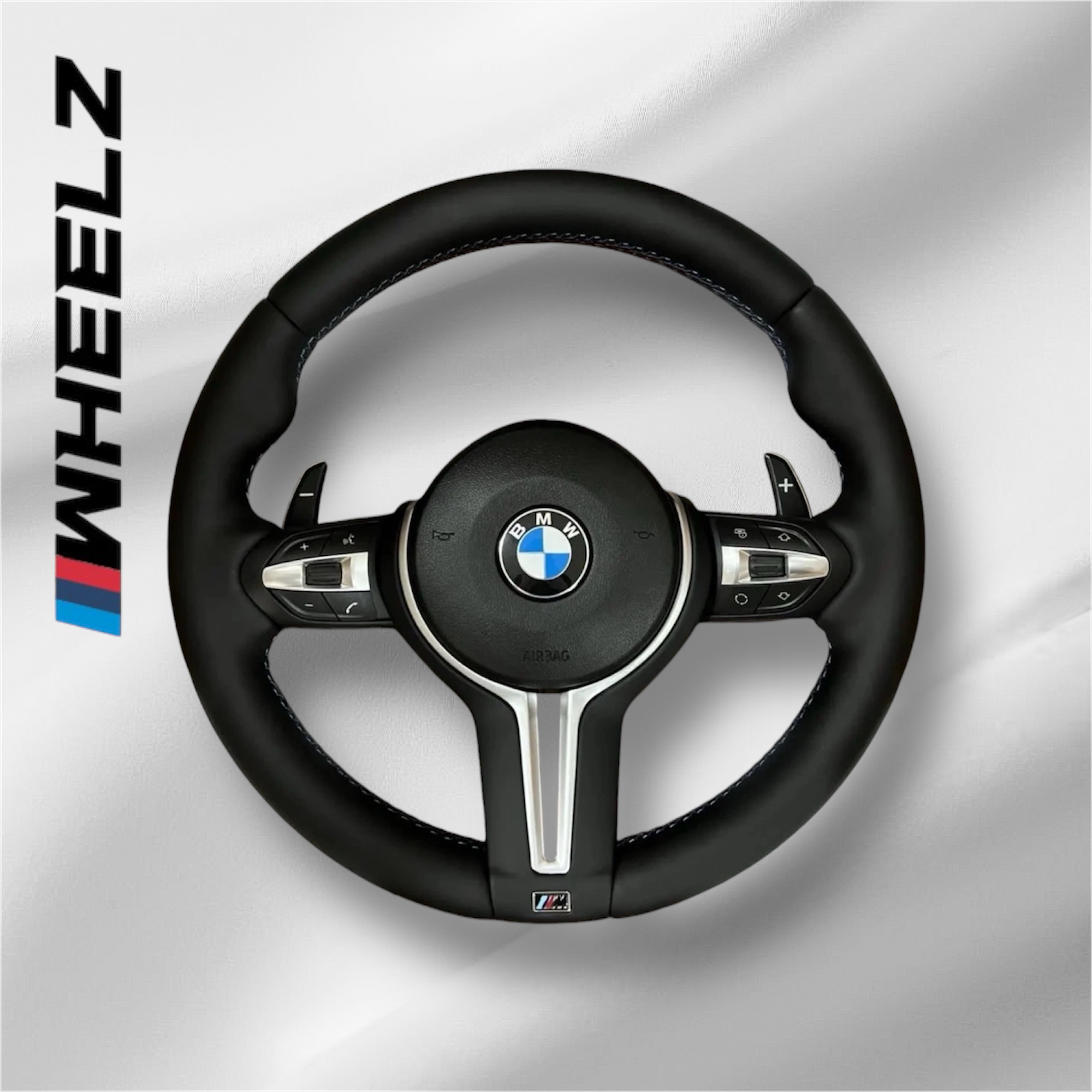 Volant BMW M Sport Cuir avec Airbag – Insert Aluminium & Palettes – Pack M Complet